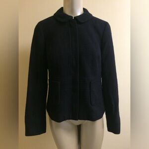 Talbots Size 4 Black Zip Up Blazer Career